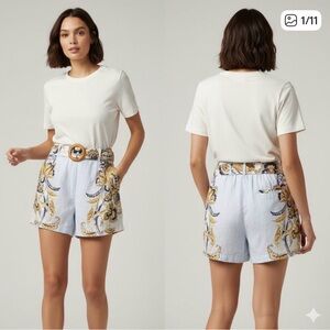 Joie 100% linen floral dress shorts